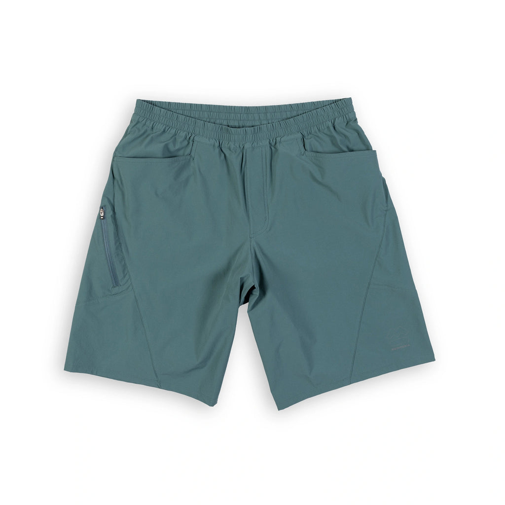 Beringia Men's Sky Short - in gray green, front view.