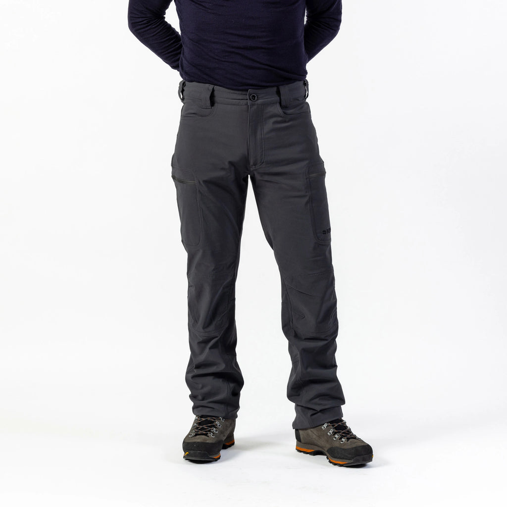 Beringia Denizen Softshell pant - on a person view  - Dark Gray