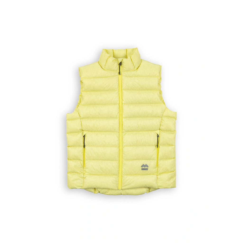 Beringia Bering Down Vest - front view in HAV Yellow 