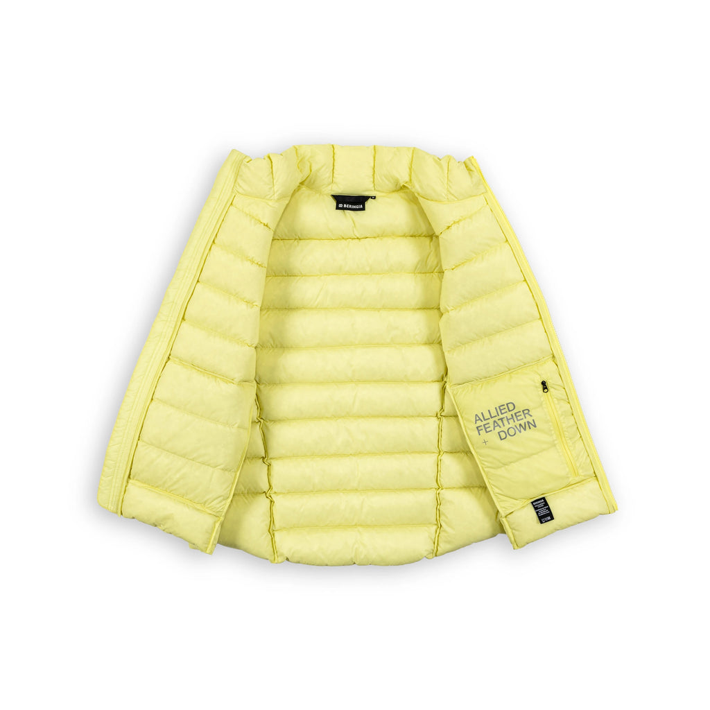 Beringia Bering Down Vest - open, inside view in HAV Yellow 