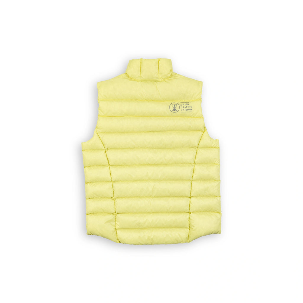Beringia Bering Down Vest - back view in HAV Yellow 