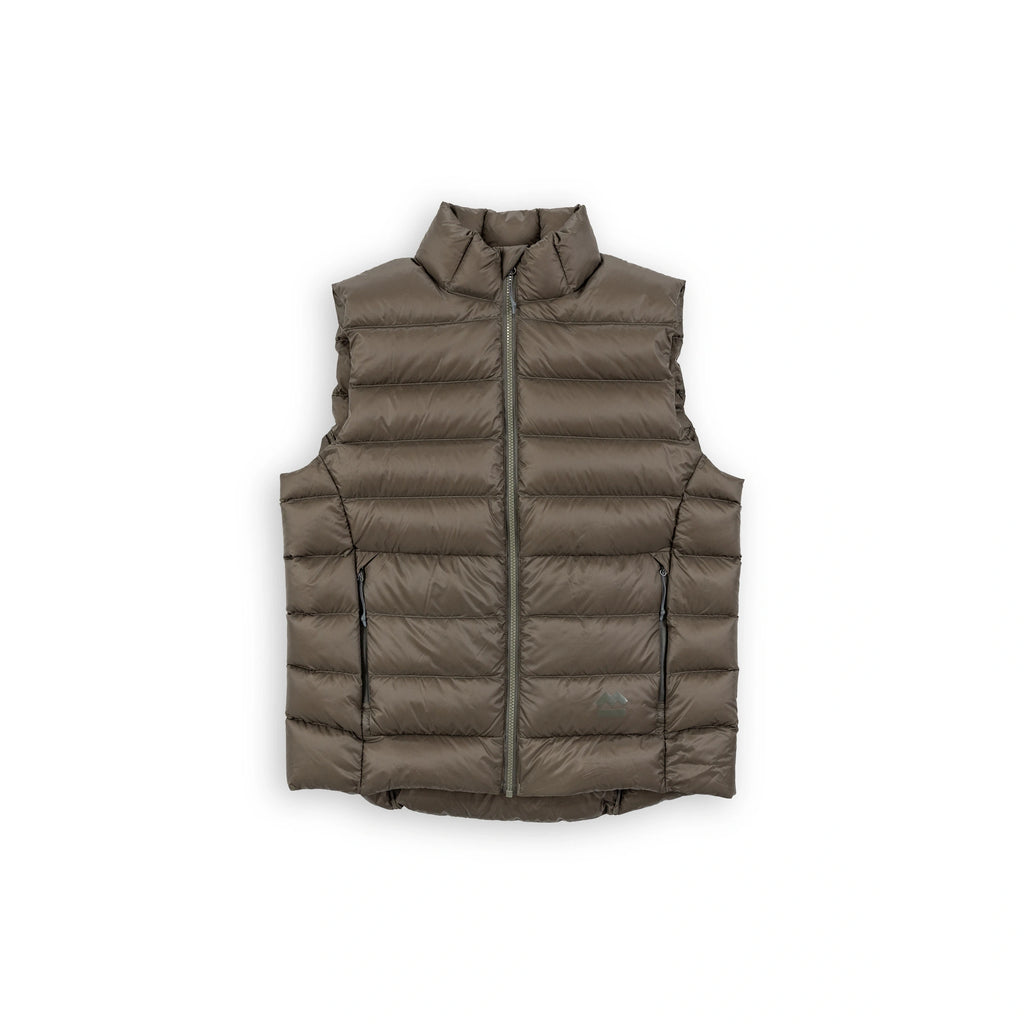 Beringia Bering Down Vest - front view in Dark Olive