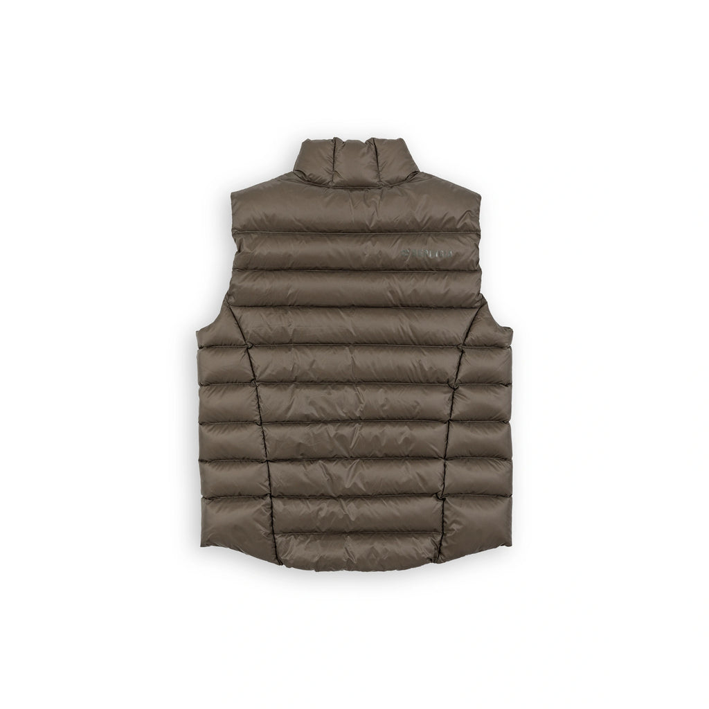Beringia Bering Down Vest - back view in Dark Olive