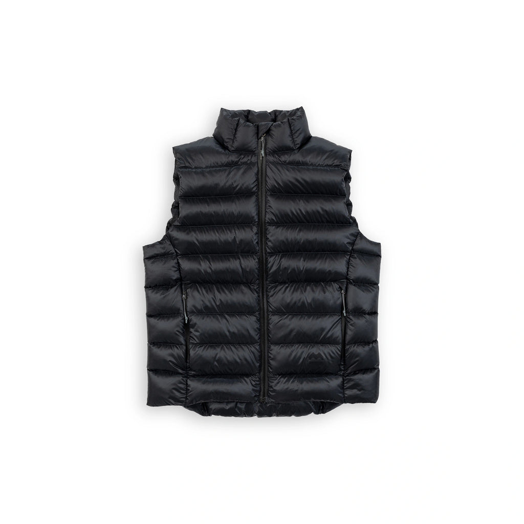 Beringia Bering Down Vest - front view in Meteor (black)