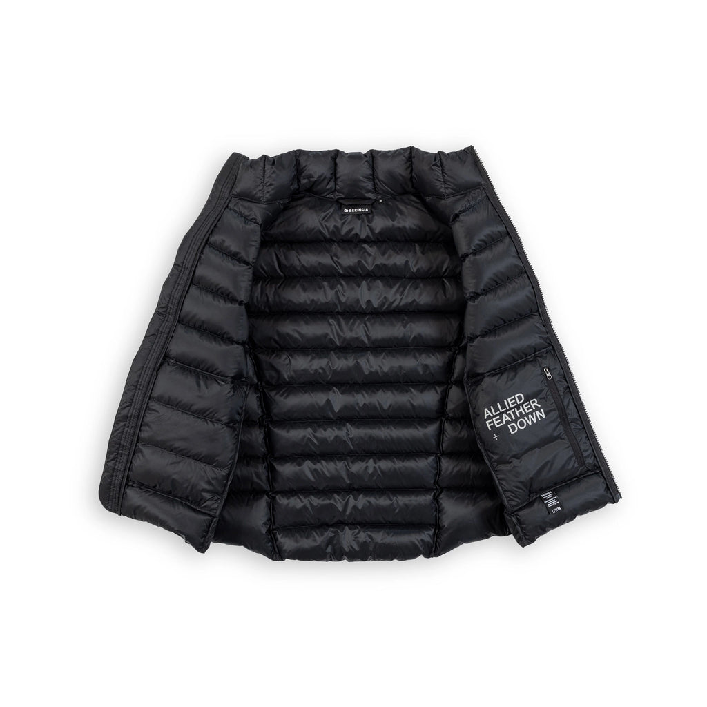 Beringia Bering Down Vest - inside view in Meteor (black) 