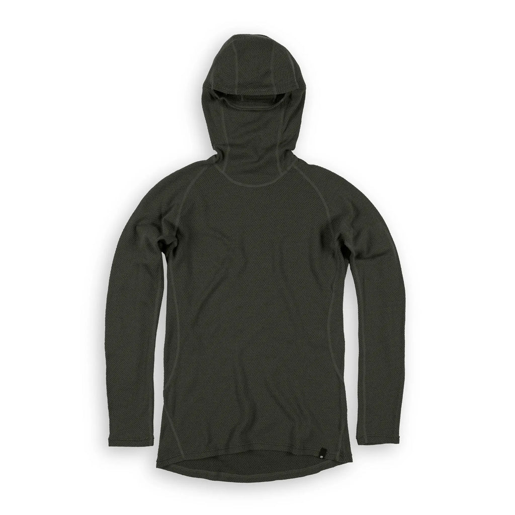 Beringia Diomede Merino Wool Snorkel Hoody in Dark Olive