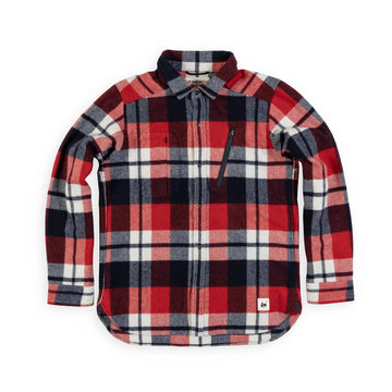 Beringia Farallon Wool Shirt - Red and Blue Plaid 