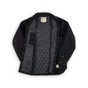 Beringia Insulated Farallon Wool Shirt. Made in Japan. Dark Charcoal - front view,  open