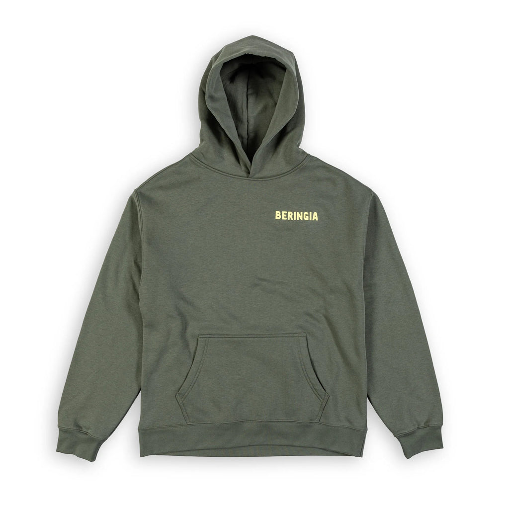 Beringia Team Hoody - Cypress Green, front view with chest logo print